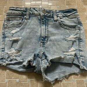 American Eagle Light Blue Jean Shorts with holes
